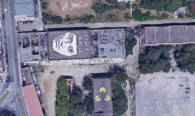 Bari, "Rukelie" e "l'Ufo-Porto": quei murales che si possono vedere solo dall'alto 
